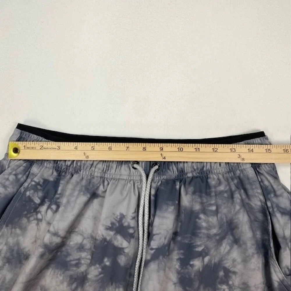 BYLT Premium Basics Active Shorts Mens XXL Grey‎ Tie Dye Lined Athletic Pockets